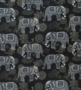 Indian Elephant Paisley Cotton Poplin Floral Printed Premium Sold By 1 Metre Cotton Fabric 45’ Wide. 100% Cotton. Ideal for Crafting Fabric, Sewing Fabric, Patchwork, and Dressmaking